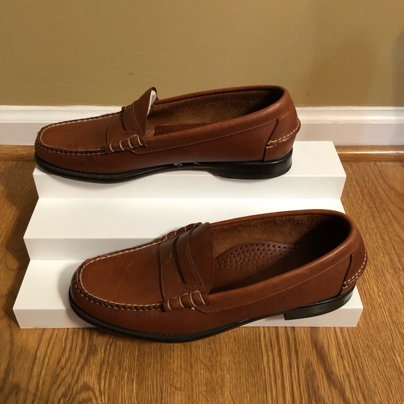 LL Bean Men’s Brown Leather Penny Loafers Slip on Casual Shoes Sz. 9 1/2 D. - Picture 3 of 8